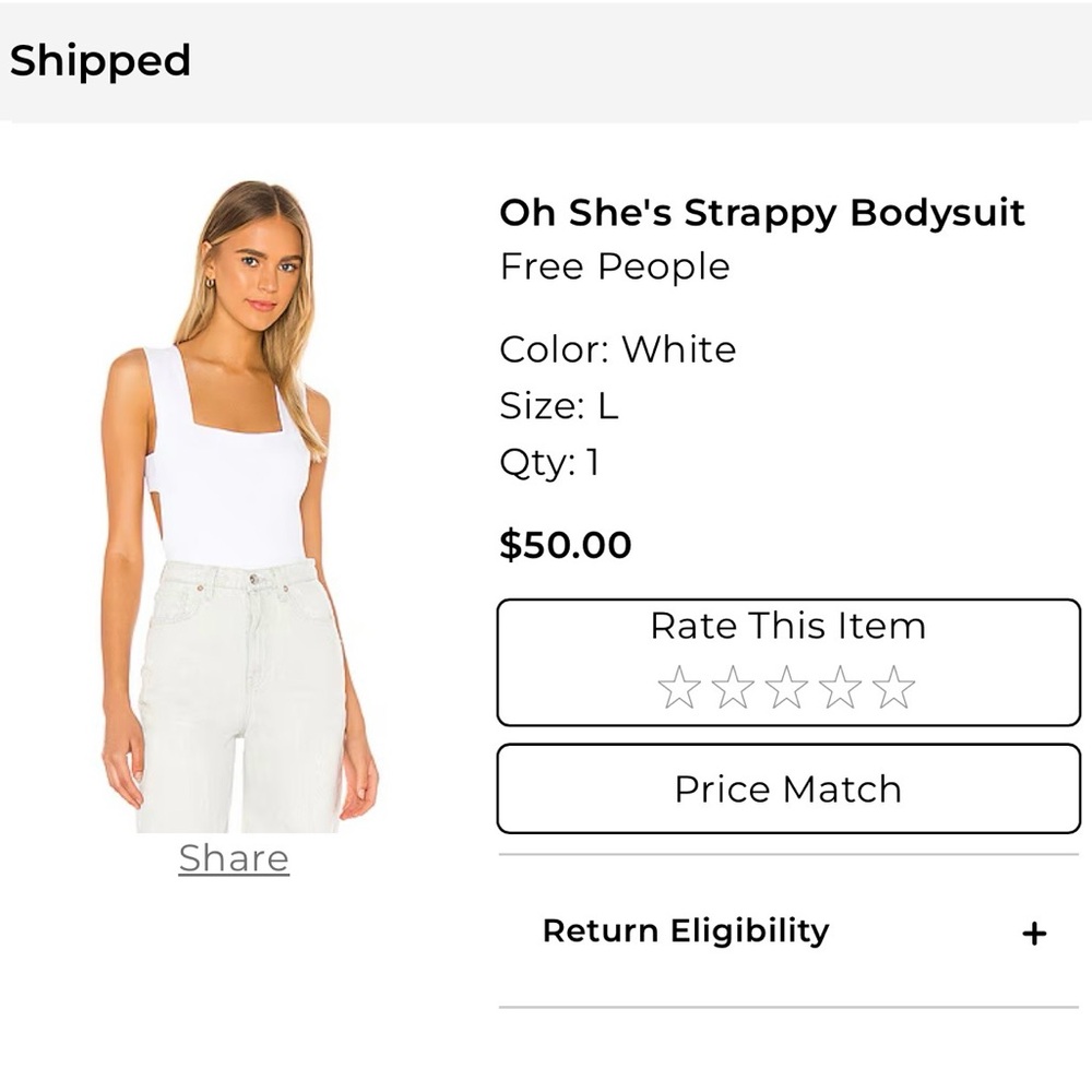 Free People White Strappy Bodysuit